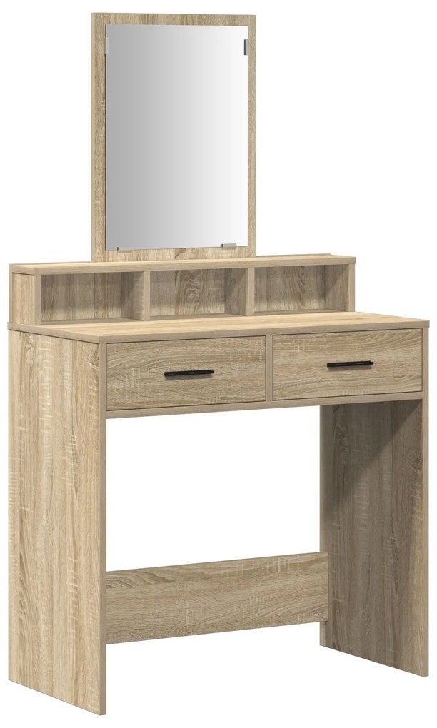 Mesa de maquilhagem vidaXL com gavetas em Carvalho Sonoma 79x41x140 cm