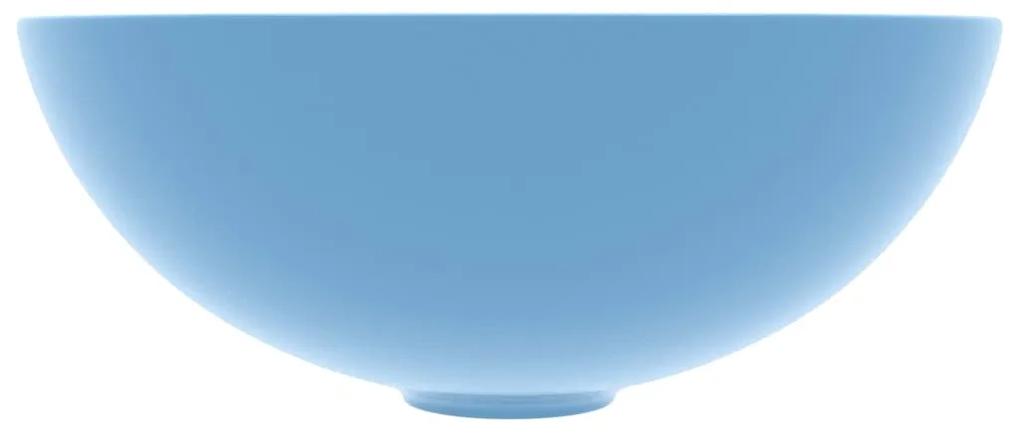 Lavatório de casa banho redondo cerâmica azul-claro