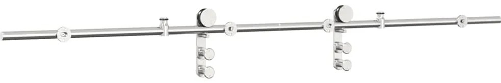 Kit ferragens p/ porta deslizante 200cm aço inoxidável prateado