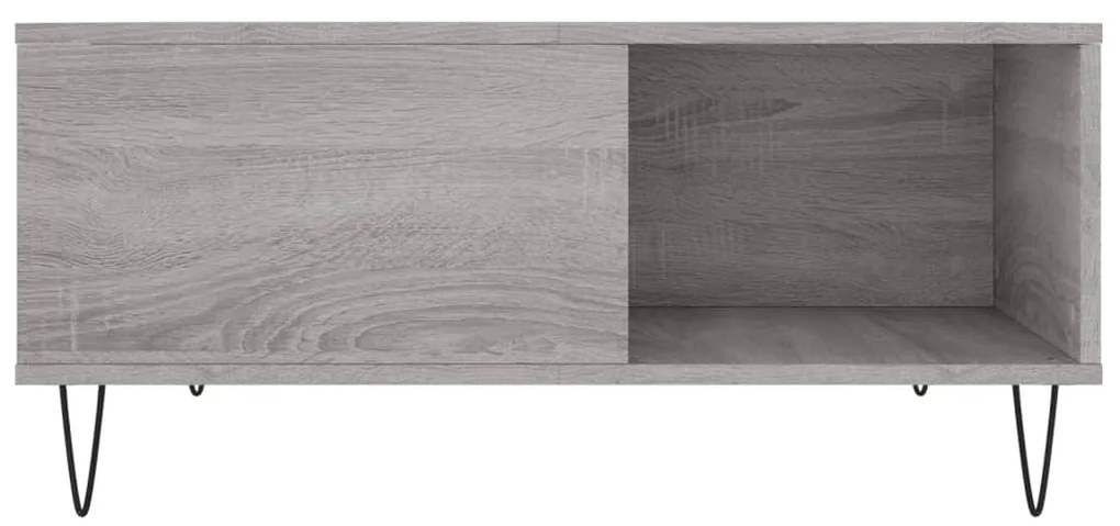 Mesa de centro 80x80x36,5 cm derivados madeira cinzento sonoma