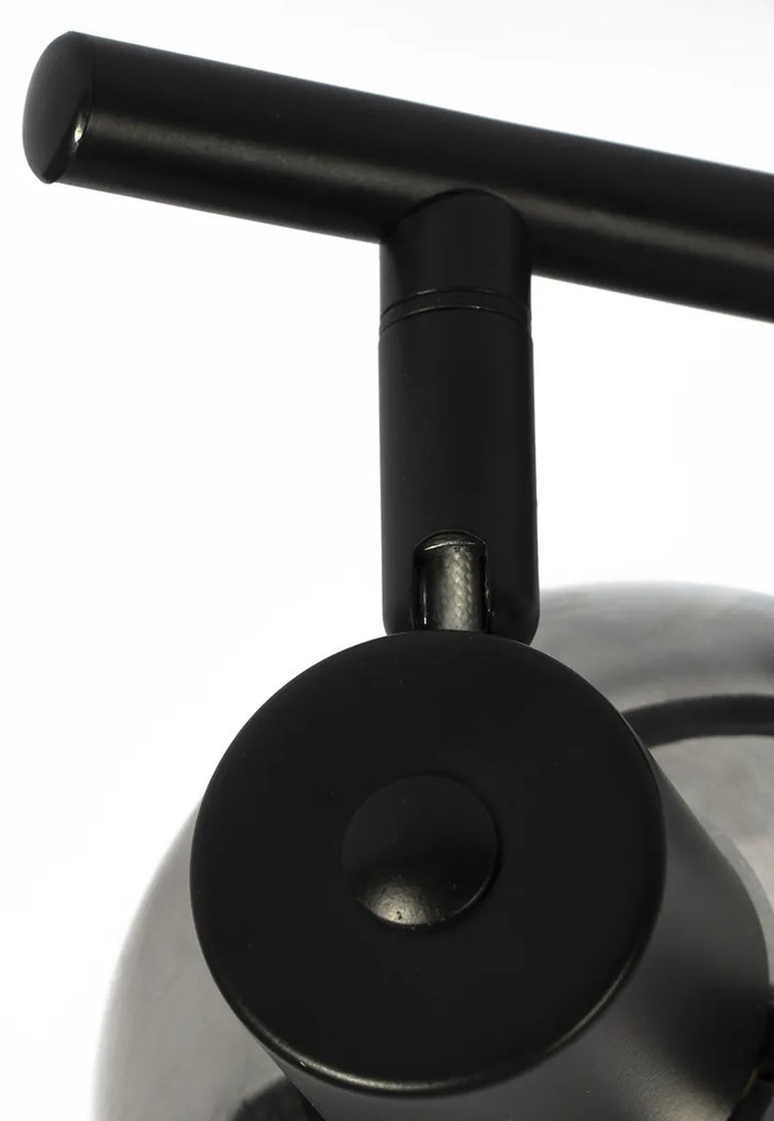 LED Candeeiro de teto inteligente preto com vidro fumê incl. 2 Wifi P45 - Vidro Art Deco