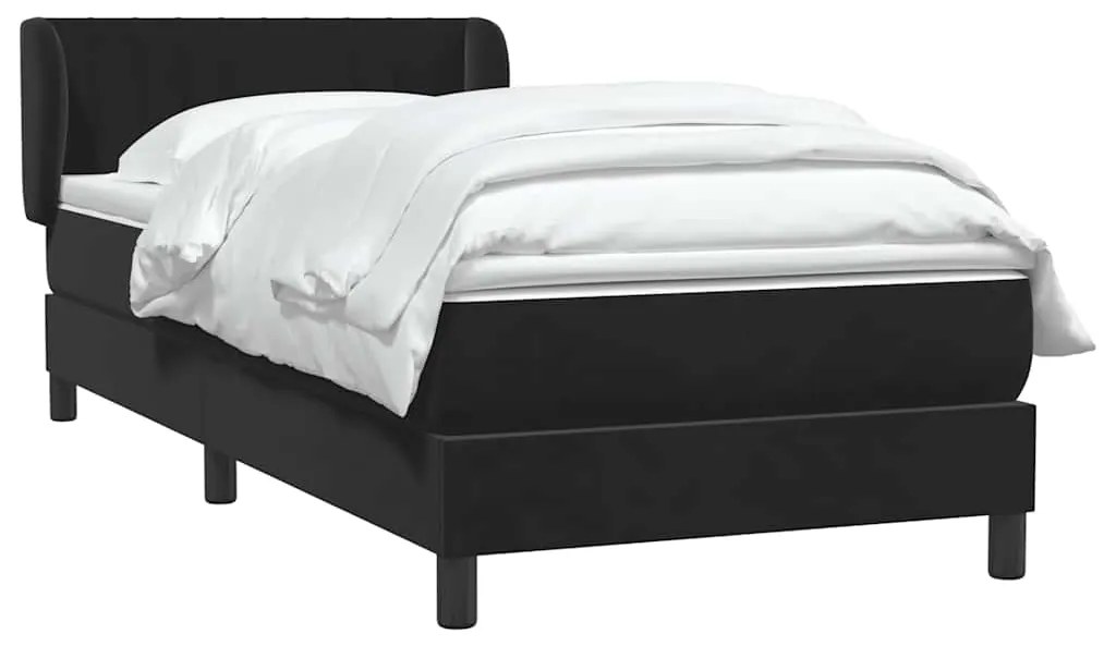 Cama box spring com colchão 90x210 cm veludo preto