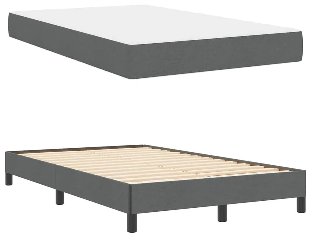 Cama Box Outros Cinzento escuro 120 x 190 cm tecido