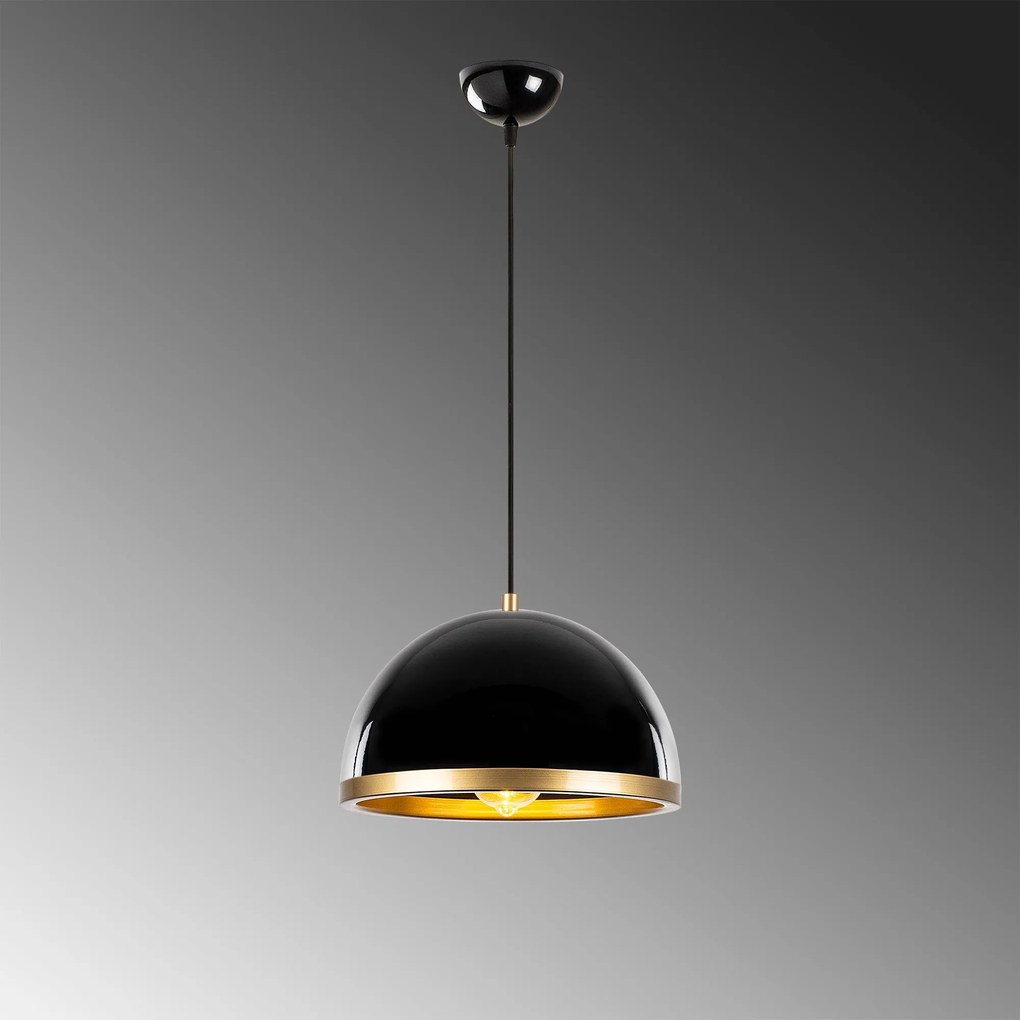 Chandelier Fenerci – Preto e Dourado – 30 x 30 x 21 cm