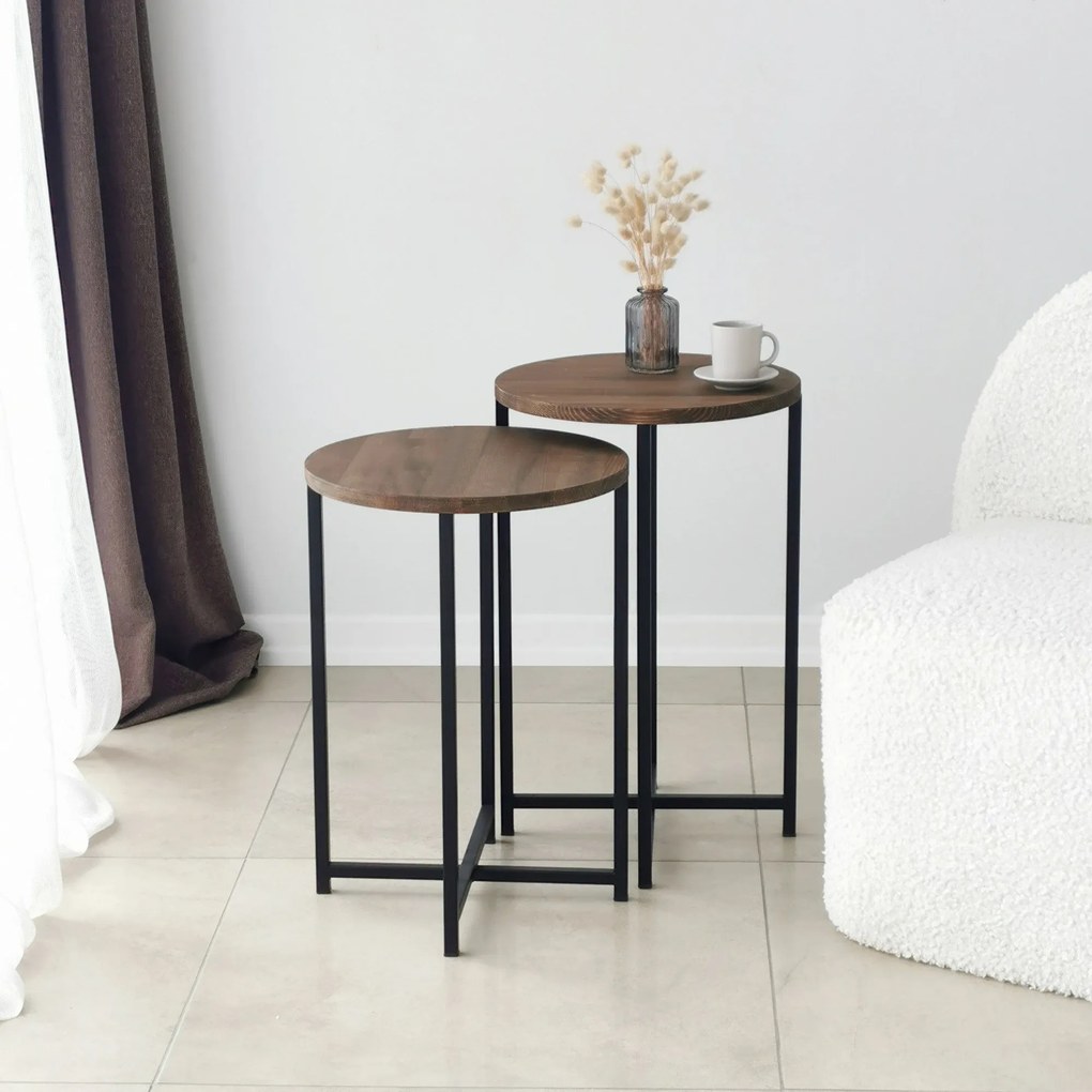 Mesa de Centro Neta – Nogueira – Medidas Grandes: Largura: 35 cm Altur
