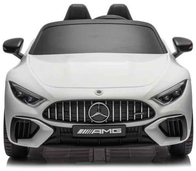 Carro elétrico infantil Mercedes-Benz SL63 12V música, banco de couro, pneus de borracha Branco