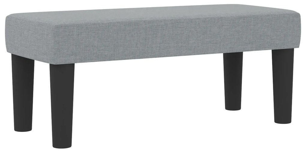 Cama Box com Colchão e Banco Cinza Claro 90x200 cm Tecido