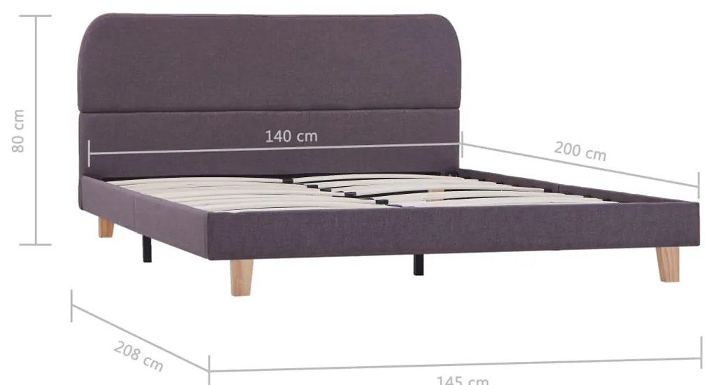 Estrutura para cama sem colchão Taupe Tecido 135x190 cm