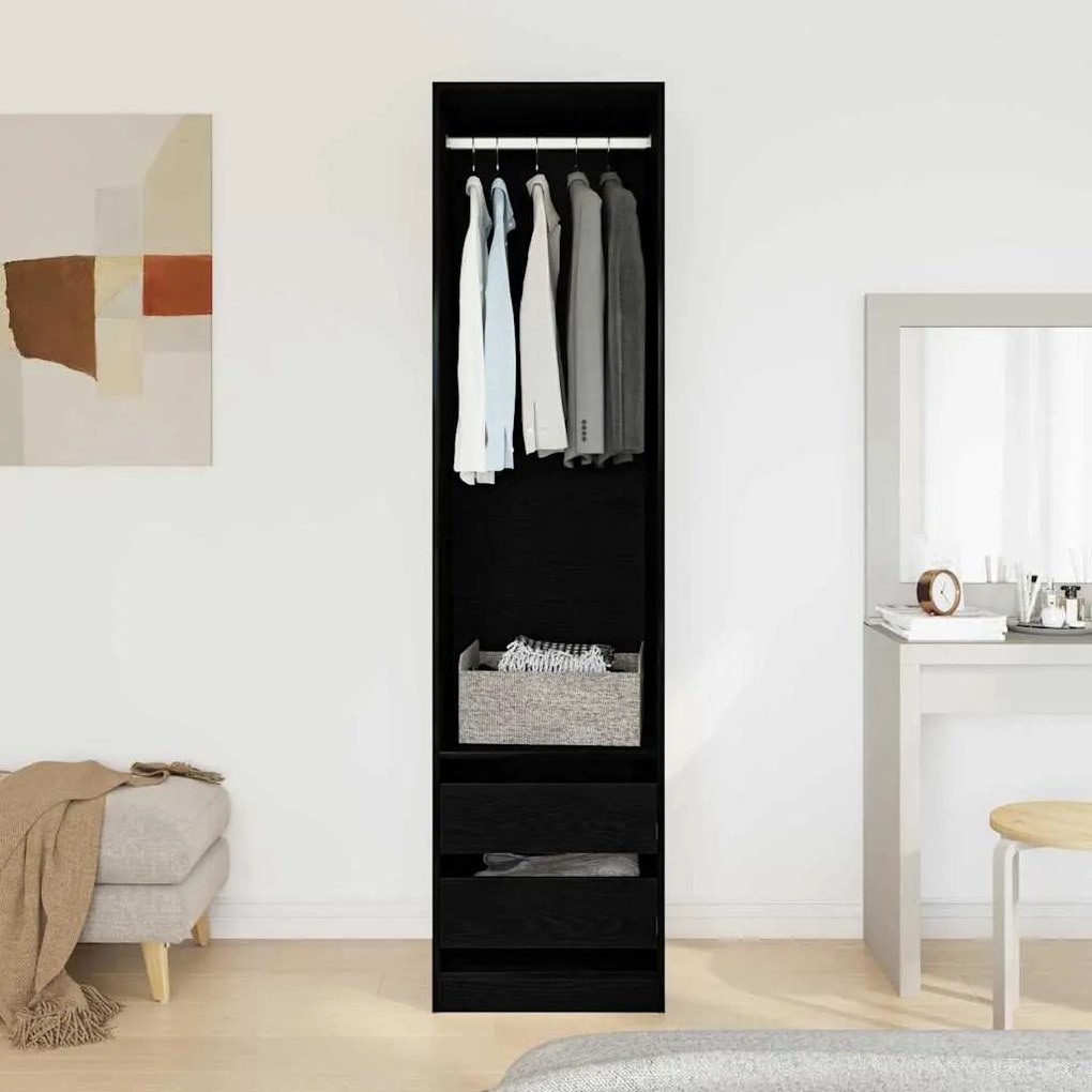 Guarda-Roupa - Carvalho Preto, 50 x 50 x 200 cm, Feito de Madeira de E