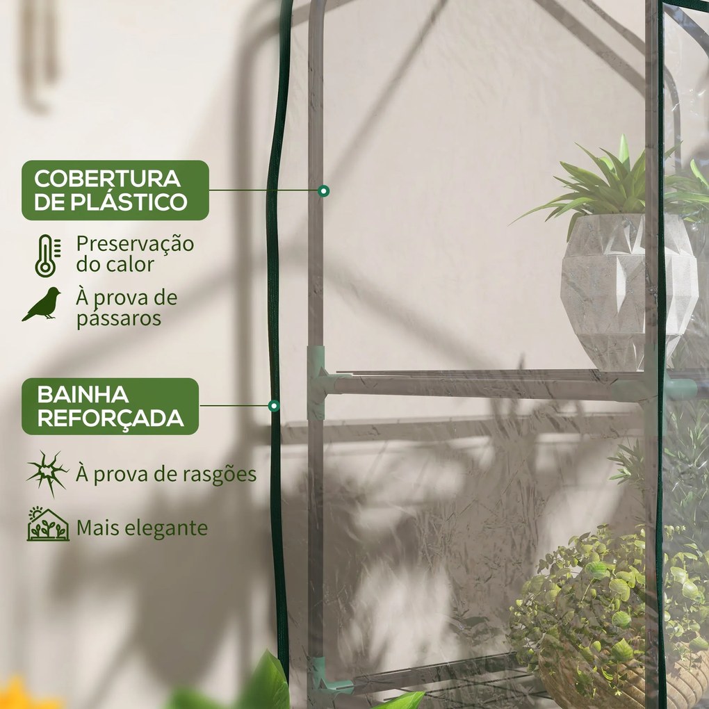 Estufa de Jardim de 3 Níveis Estufa de Terraço com 3 Prateleiras 1 Por