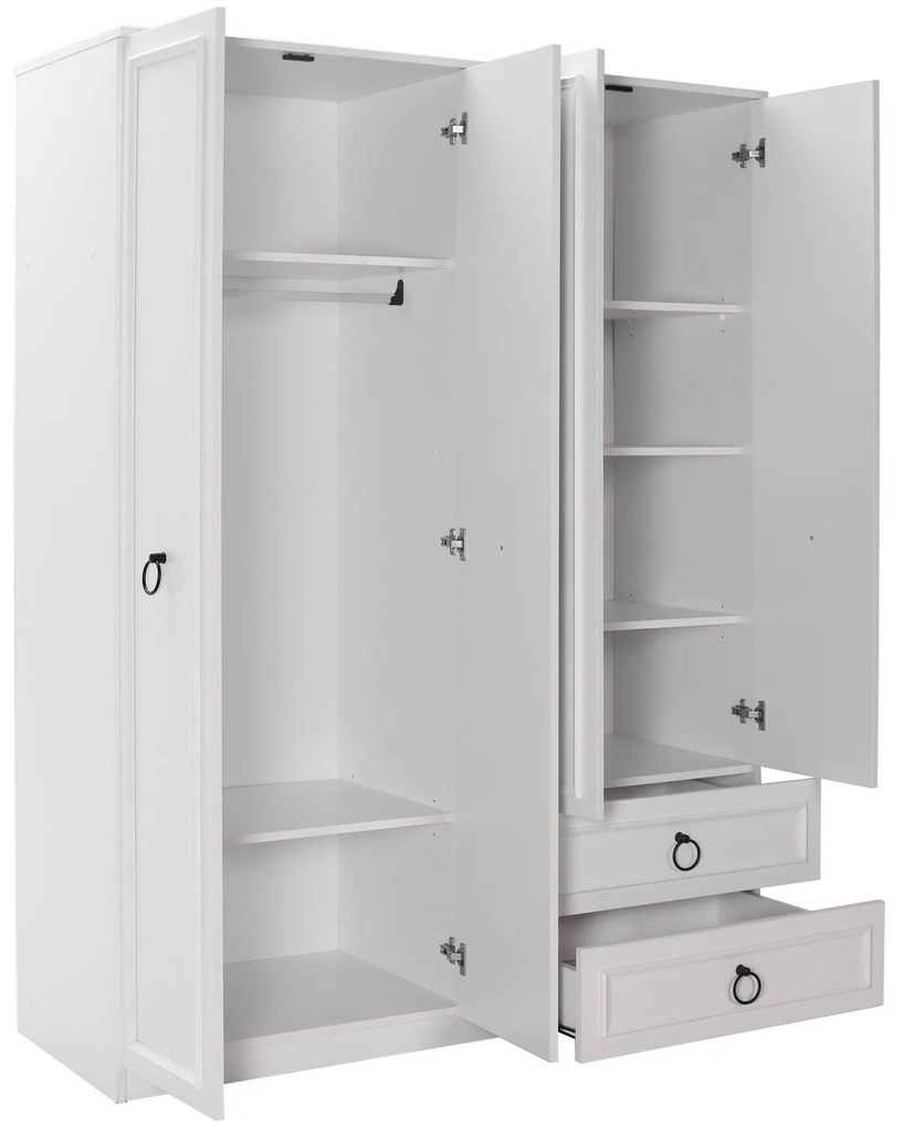 Roupeiro "Victoria Plus" – Branco – 140 x 185 x 52 cm – Design Moderno