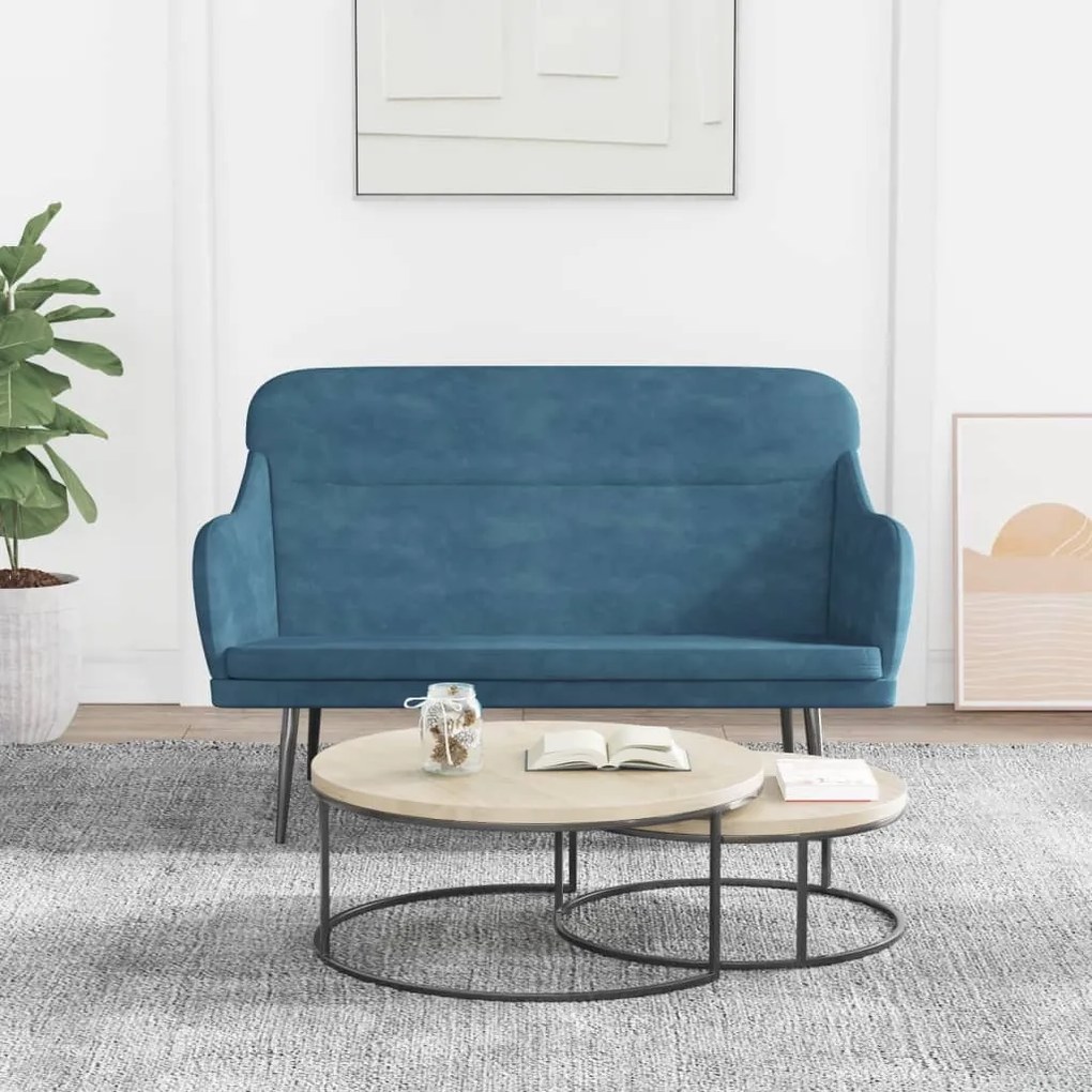351453 vidaXL Banco 110x76x80 cm veludo azul