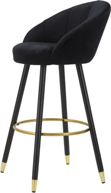 BANCO DE BAR PRAGUE 55X56X104 CM PRETO E DOURADO