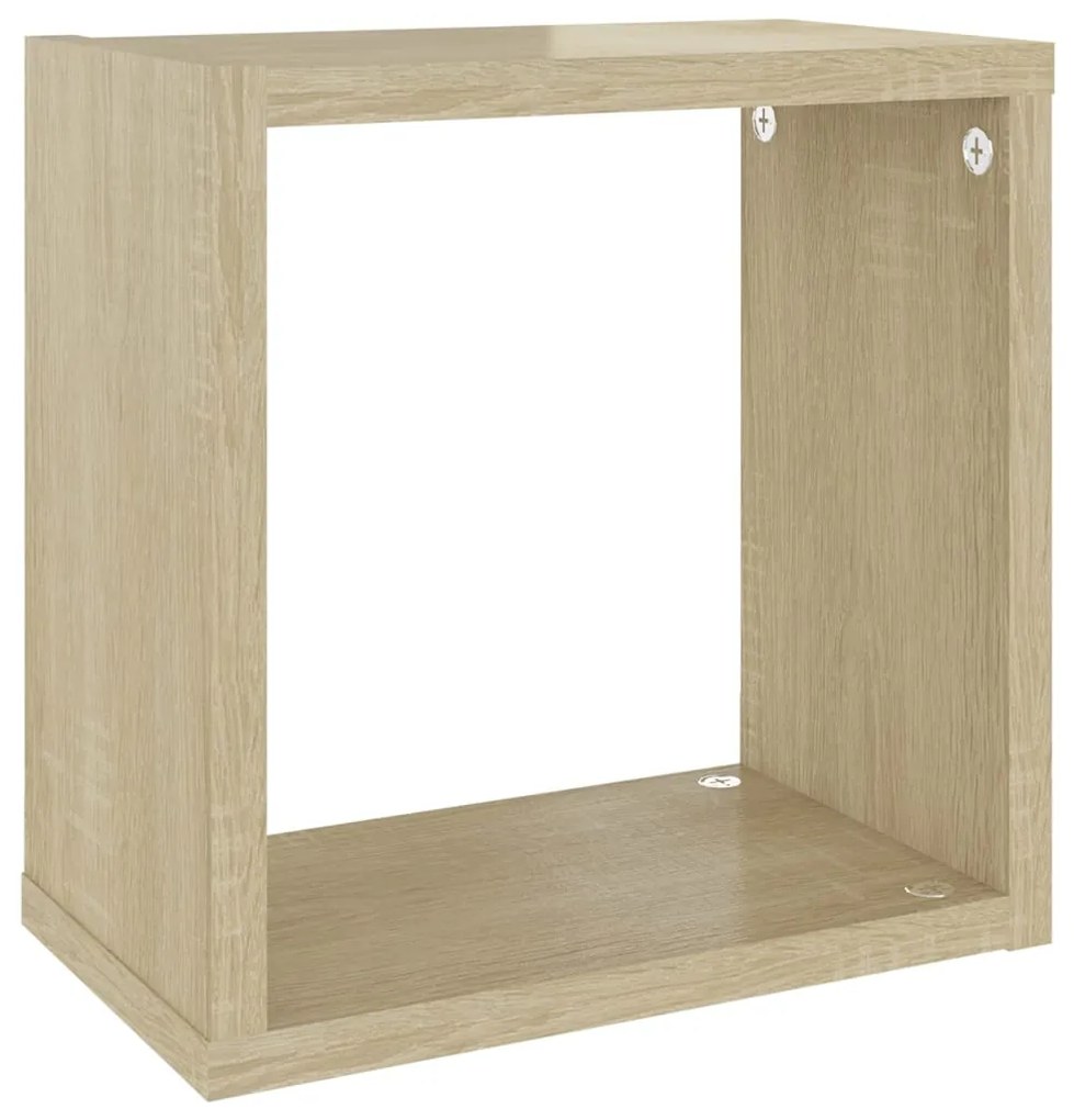 Prateleiras de parede em forma de cubo 2 pcs 26x15x26 cm sonoma