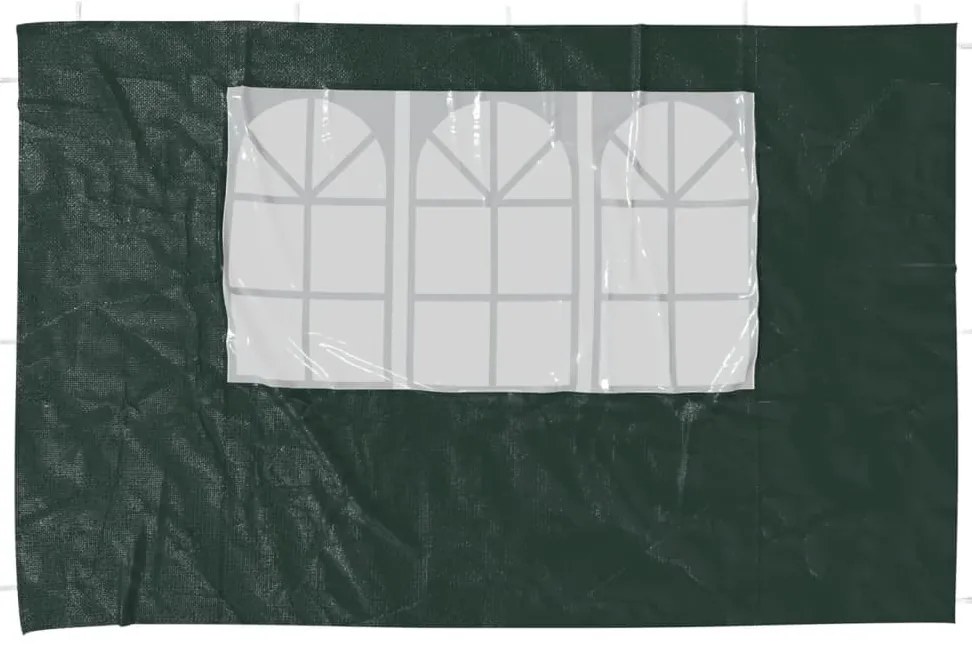 Parede lateral com janela p/ tenda de festas 2 pcs PE verde