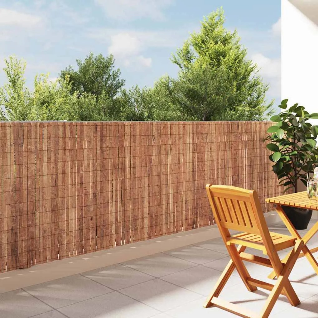 vidaXL Cerca de casca de árvore Castanho 400 x 125cm Corteça