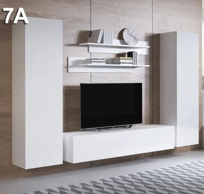 Conjunto de Móveis de Sala Telheiras – 2,6 m – Modular em Branco com M