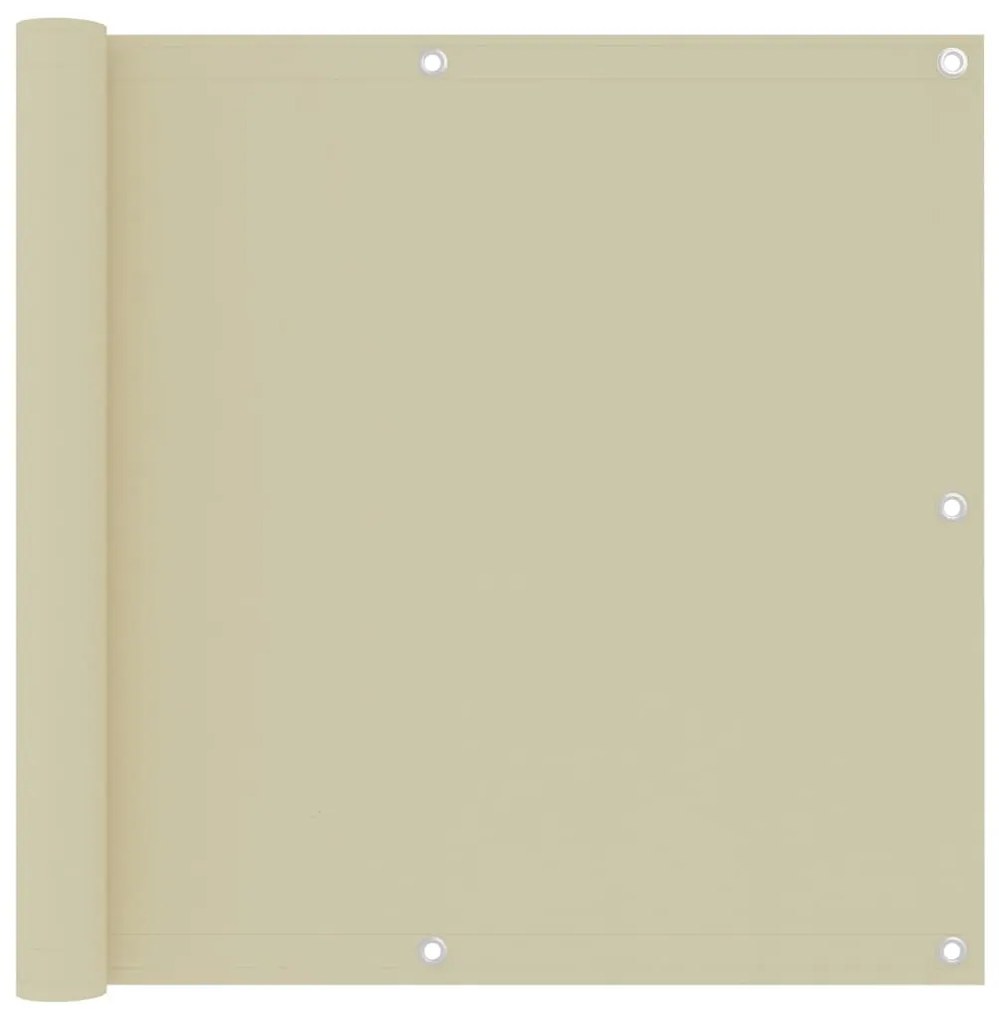 vidaXL Tela de varanda 90x500 cm tecido Oxford creme