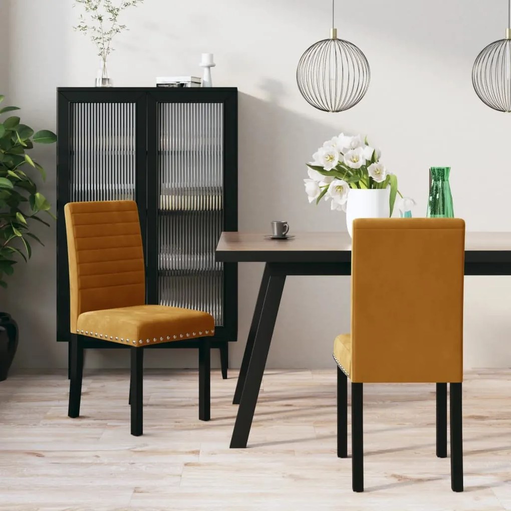 vidaXL Cadeiras de jantar 2 pcs veludo castanho
