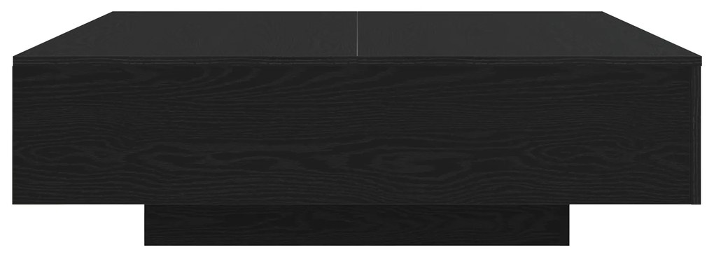 Mesa de Café vidaXL com Luzes LED Carvalho Preto 100x100x31 cm