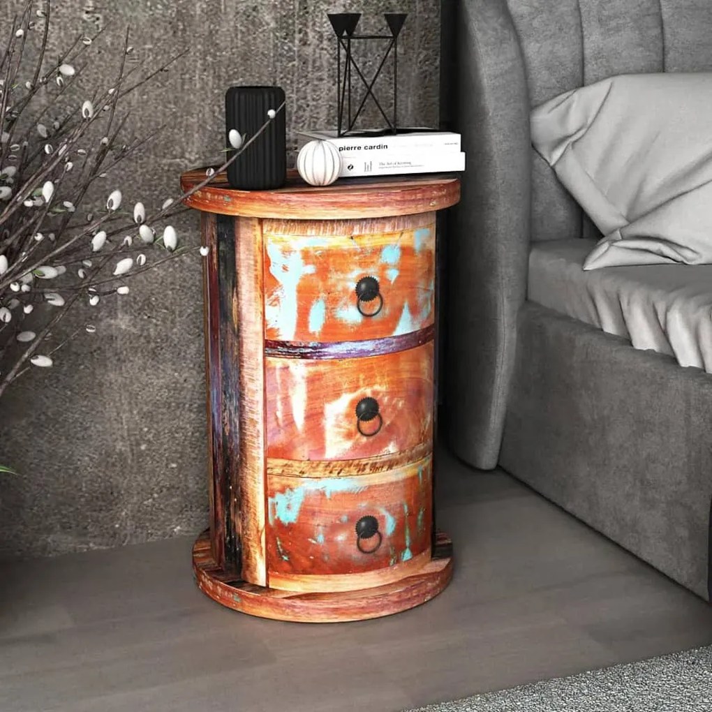 Armário com 3 gavetas madeira reciclada maciça