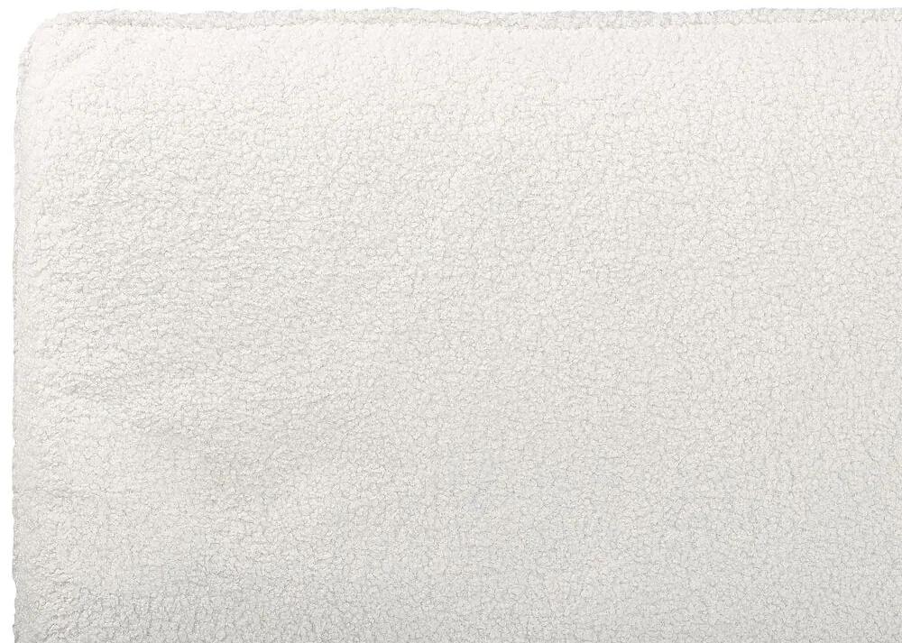 Cama de casal em tecido bouclé branco-creme 160 x 200 cm CORIO Beliani