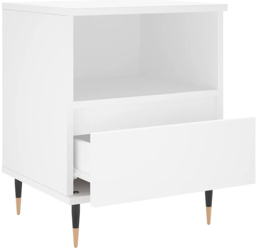 Mesas de cabeceira 2pcs 40x35x50 cm derivados de madeira branco