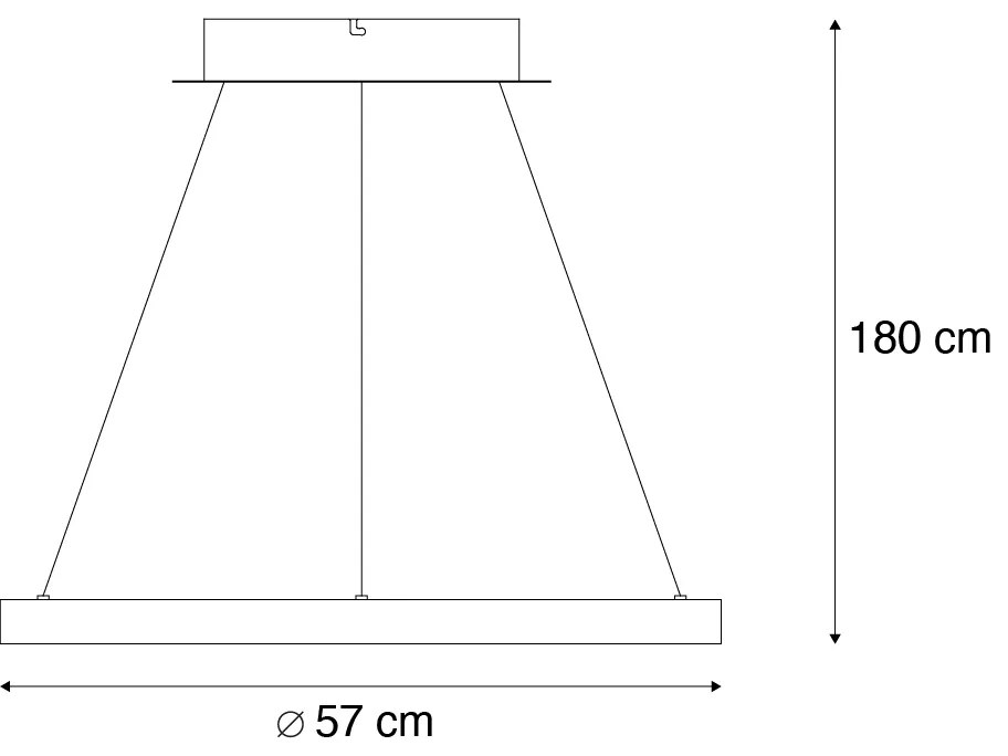 Design hanglamp aluminium incl. LED dimbaar easylift - Hoop Design