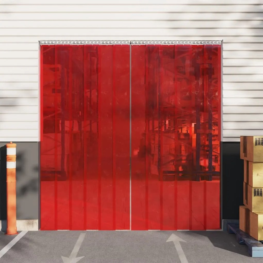 vidaXL Cortina de porta 300 mm x 2,6 mm 10 m PVC vermelho
