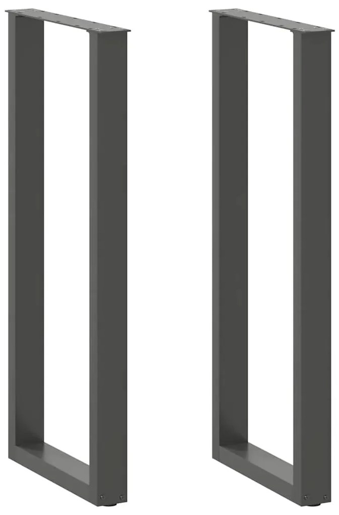 vidaXL Pés para mesa de bar em formato de U, 2 peças, antracite, 40x(110-111) cm, aço