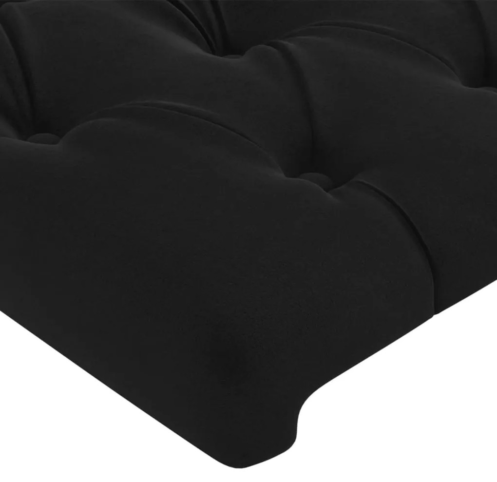 Cabeceira de cama c/ abas veludo 83x23x118/128 cm preto