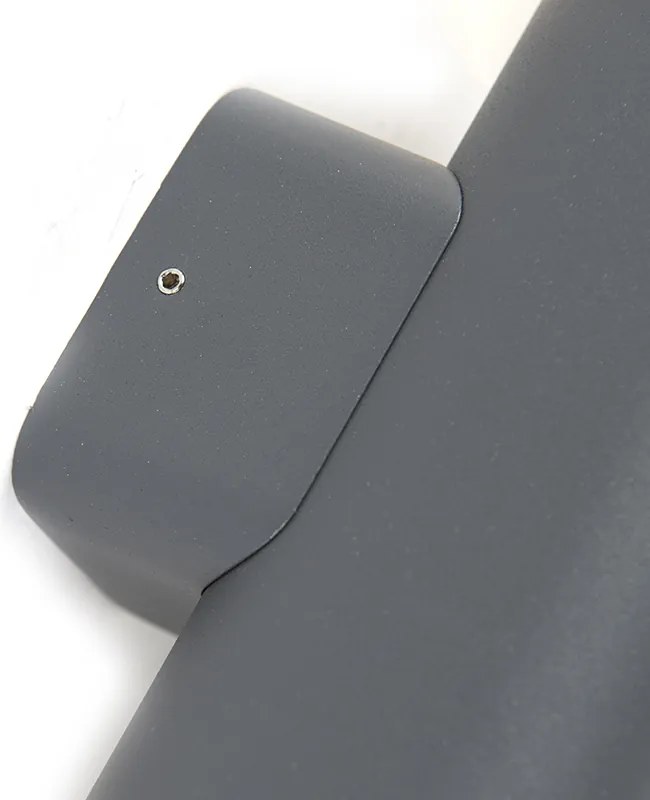 Candeeiro de parede exterior moderno quadrado 2 luzes cinzento escuro - Fox