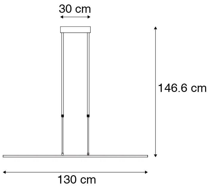 Candeeiro suspenso preto/ouro LED regulável - BOLD Moderno