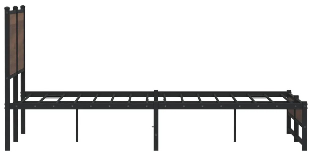 Estrutura de cama sem colchão 140x200cm metal carvalho castanho