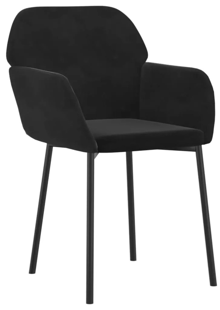 Cadeiras de jantar 2 pcs veludo preto