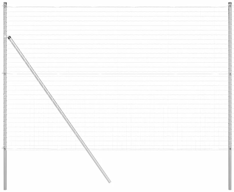 Cerca Euro com 7 Postes 1,5 x 10 m em Aço Galvanizado