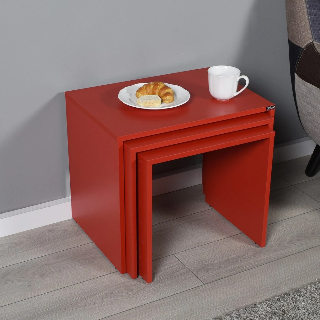 Mesas de Apoio Shp-103-Kk-1 – Vermelho – 55x47x40 cm | Tribo Home