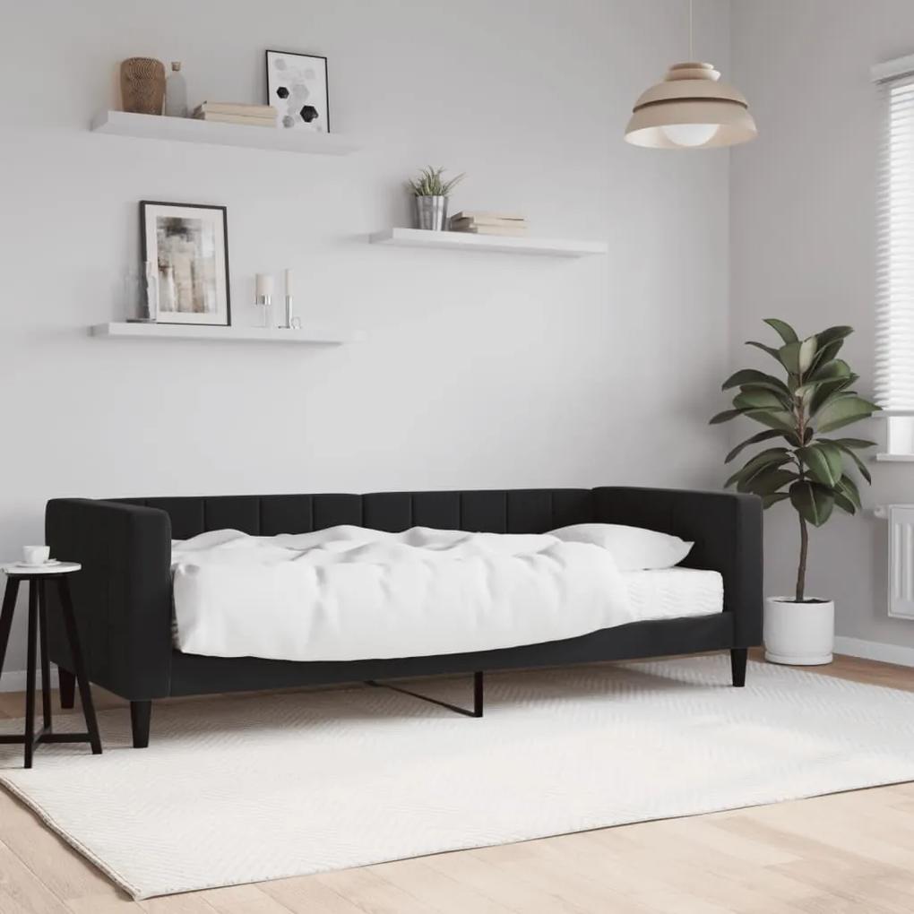 3196664 vidaXL Sofá-cama com colchão 80x200 cm veludo preto