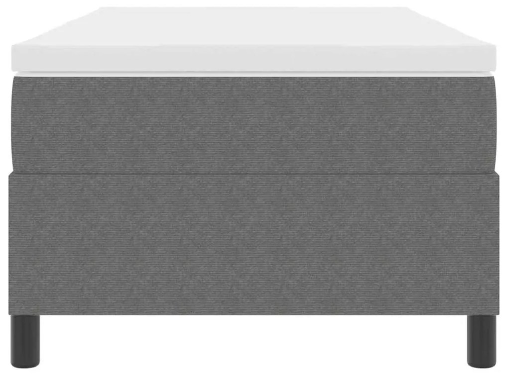 Cama Box Spring com Colchão - Cinza Claro, Solteiro, Tecido de Corduro