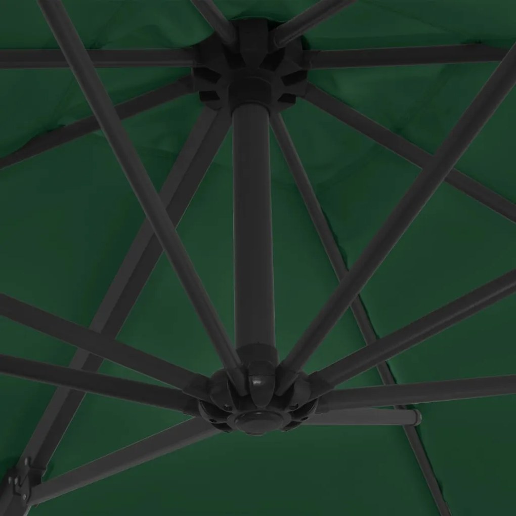 Guarda-sol de jardim com base portátil verde