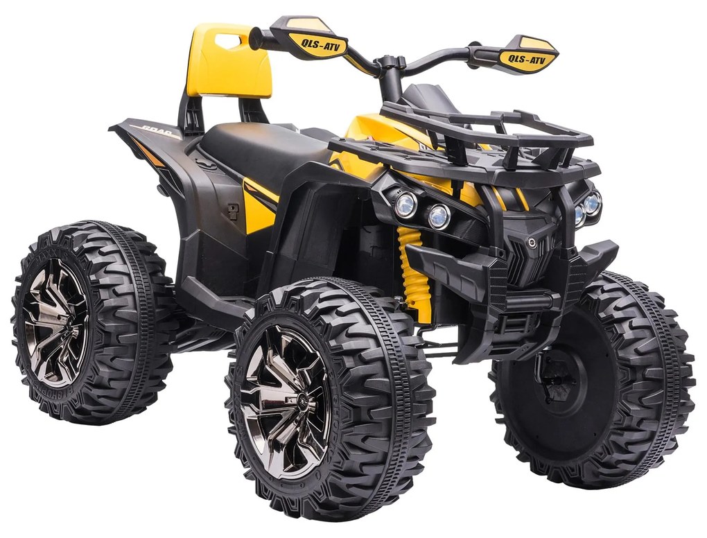 HOMCOM Quadriciclo Elétrico Infantil 12V Amarelo 3-5 Anos Farol Música Pneus Suspensão Botões Avance Retrocesso Bateria 100x65x73 cm | Aosom Portugal