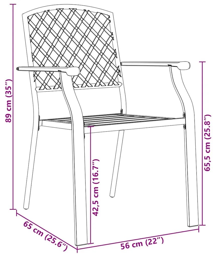 Conjunto de Jantar Jardim 3 Peças Anthracite - Aço