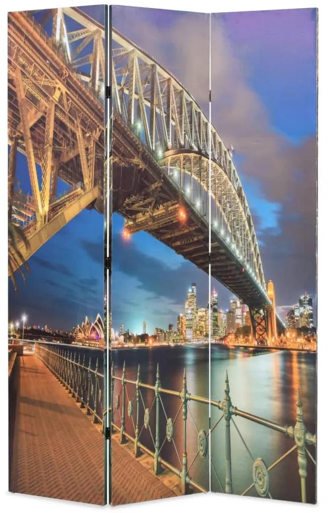 245865 vidaXL Biombo dobrável estampa da ponte do porto de Sydney 120x170 cm