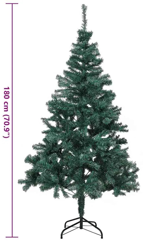Árvore de natal com suporte de metal 180 cm verde