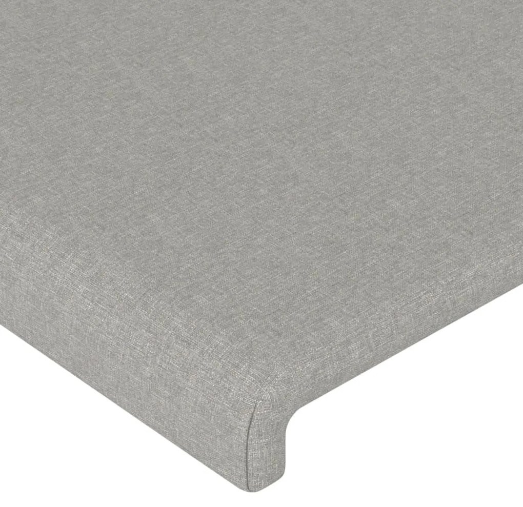 Cabeceira de cama c/ abas tecido 93x23x118/128cm cinzento-claro