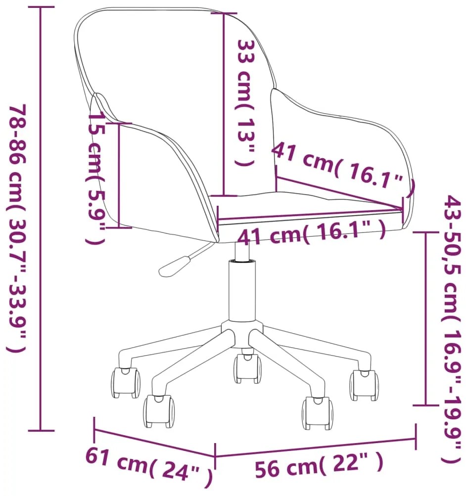 Cadeira de escritório giratória veludo azul