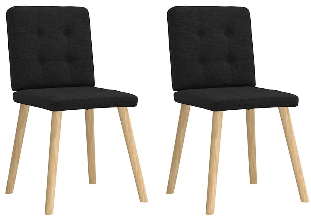 Cadeiras de jantar 2 pcs tecido preto