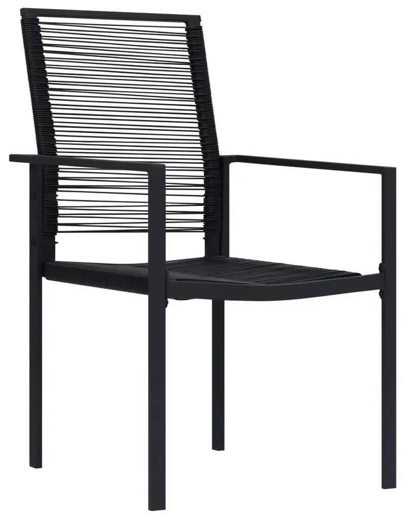 Cadeiras de jardim 2 pcs vime de PVC preto