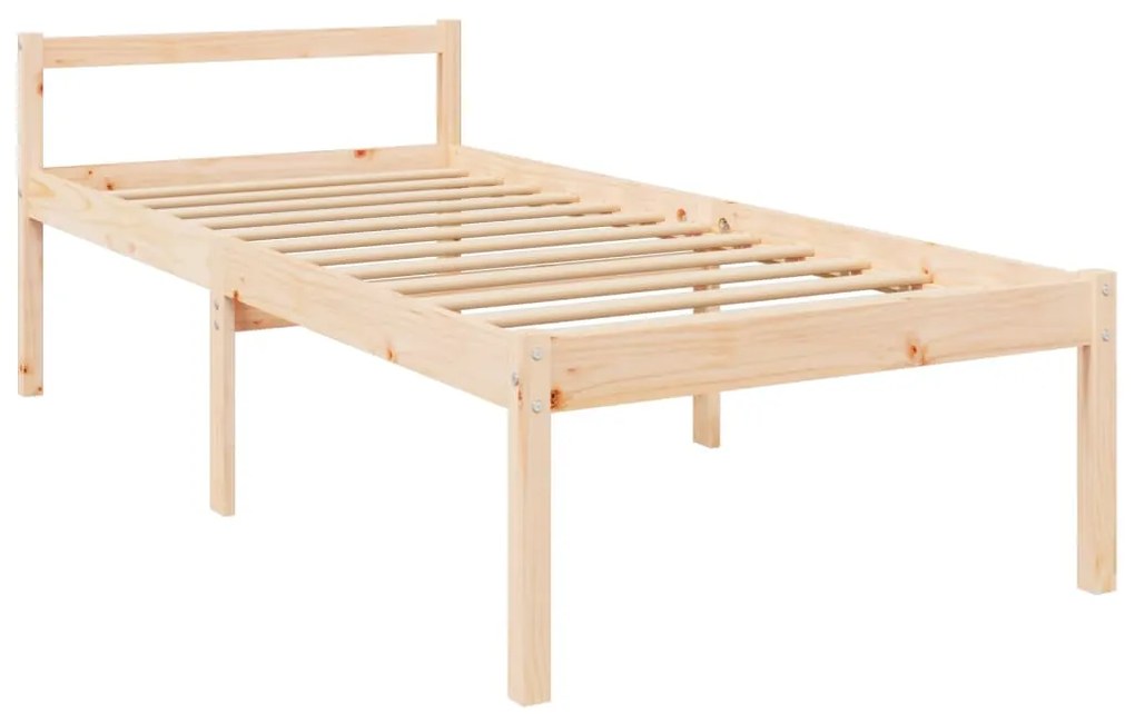Cama para idosos com cabeceira 90x200 cm madeira maciça