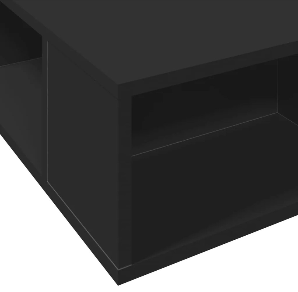 Estrutura de cama 140x200 cm derivados de madeira preto
